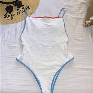 Tri-color One Piece Bathing Suit